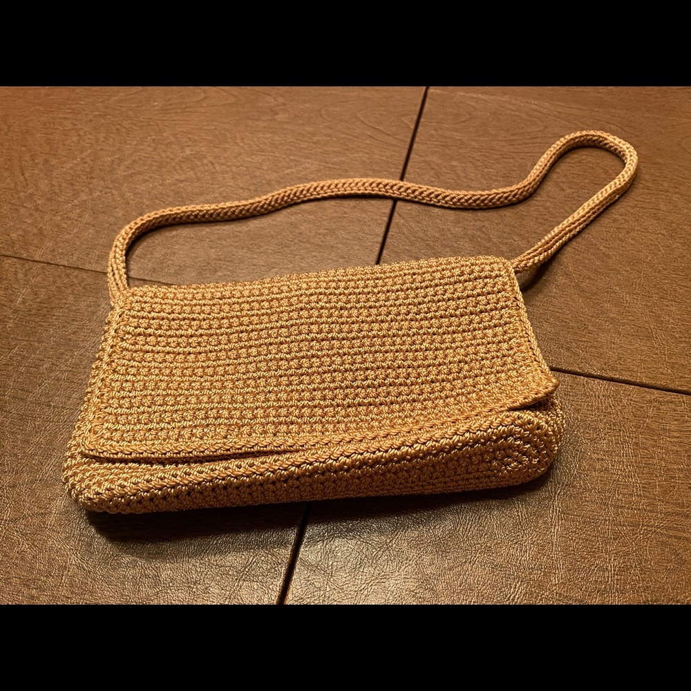 Vintage Elliott Luca The Sak Purse, Crochet, Tan